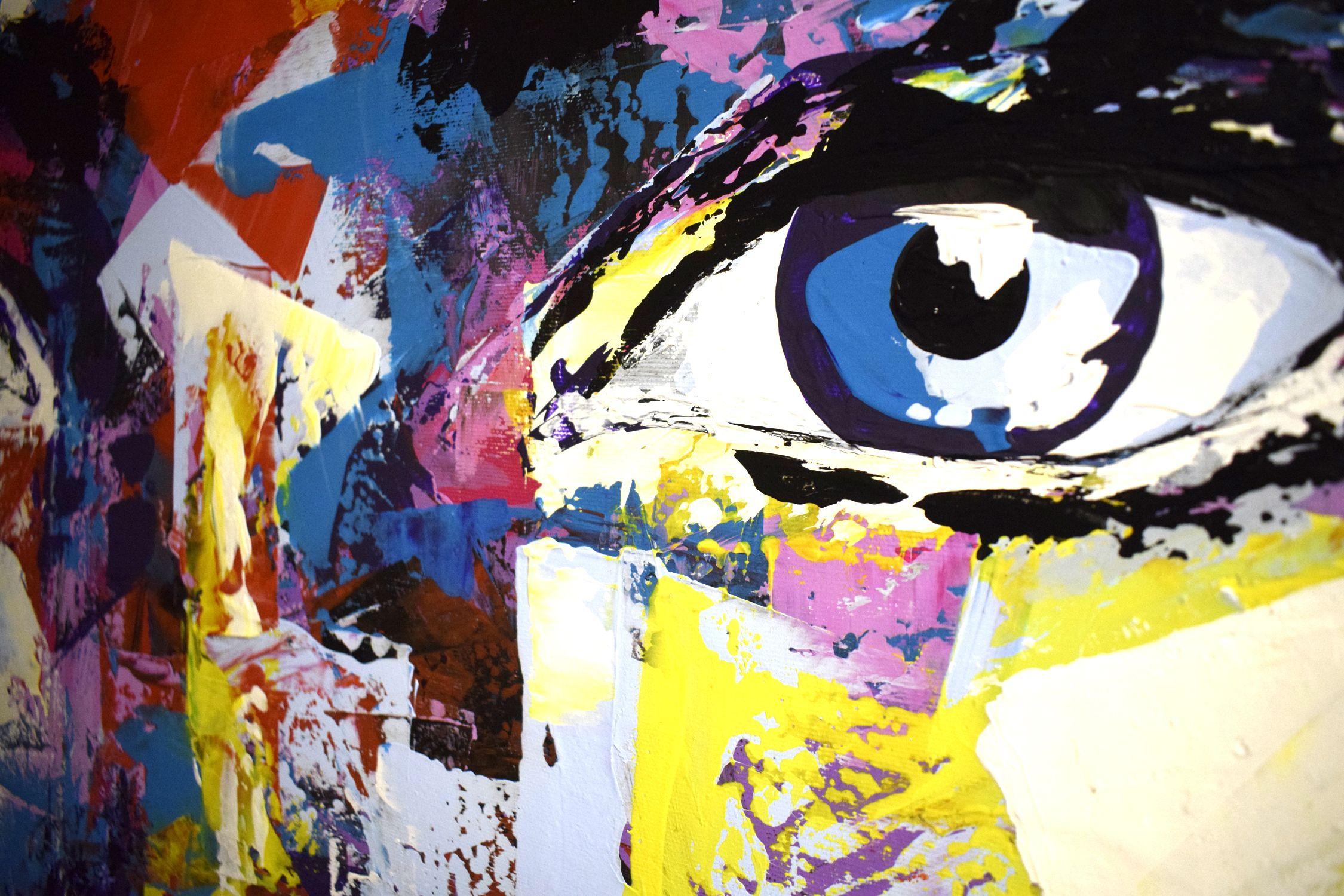 Original 127 cara, Pintura, Acrílico sobre lienzo - Painting Moderno de Eugen Dick