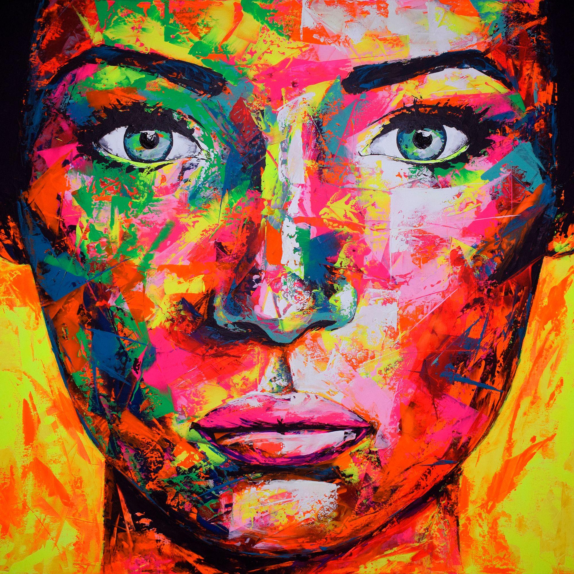 Original 130 cara, Pintura, Acrílico sobre lienzo - Painting de Eugen Dick