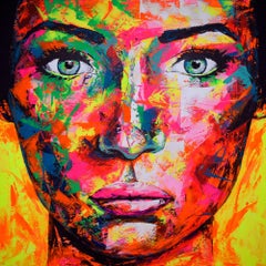 Original 130 face, Painting, Acrylic on Canvas