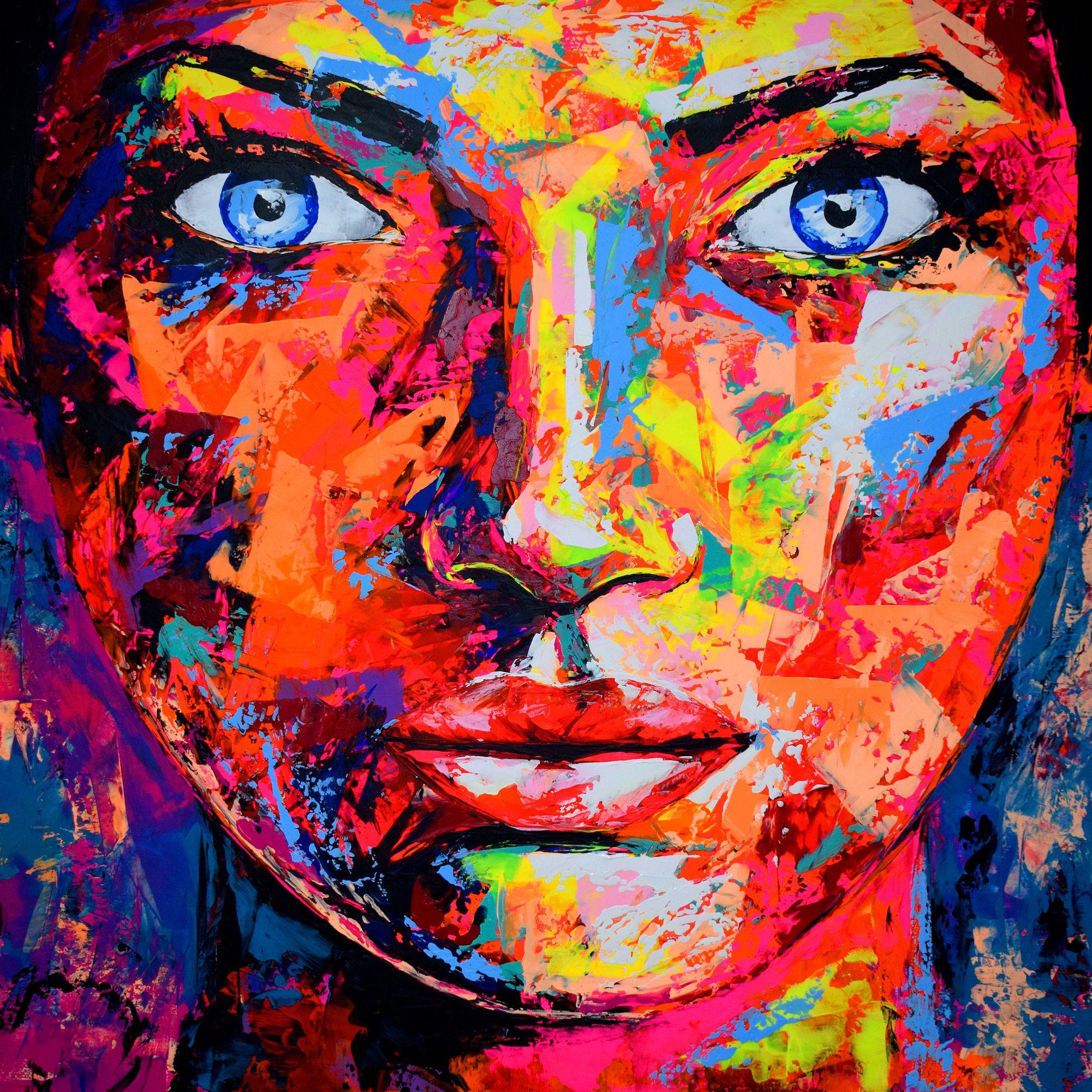 Original 131 cara, Pintura, Acrílico sobre lienzo - Painting de Eugen Dick