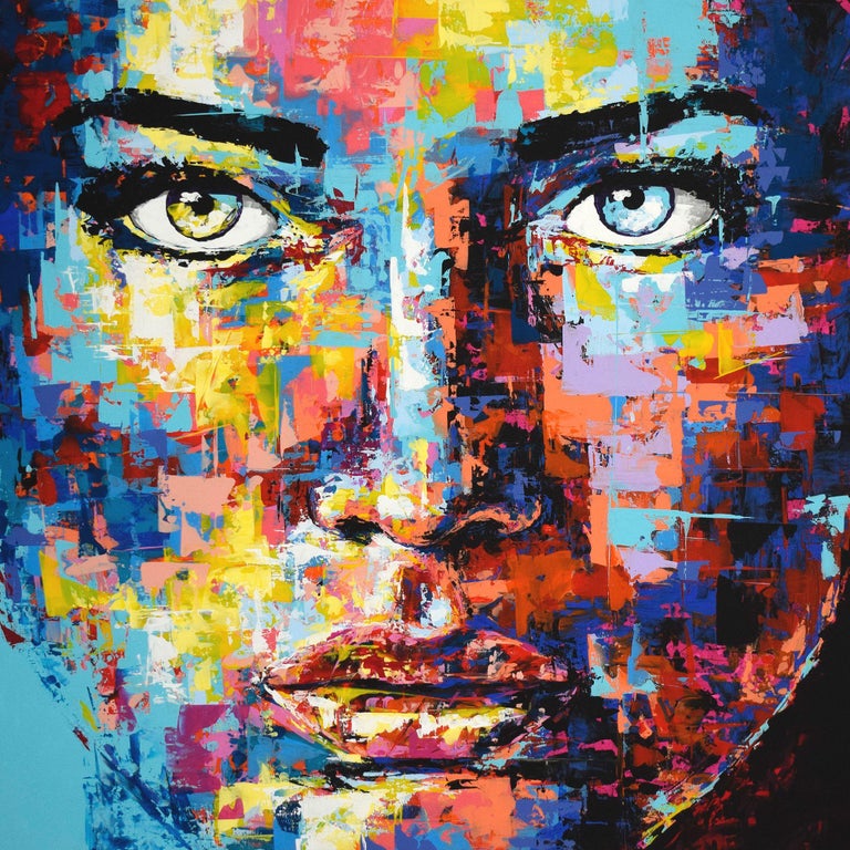 Eugen Dick ORIGINAL 950 PORTRAIT, Painting, Acrylic on Canvas For