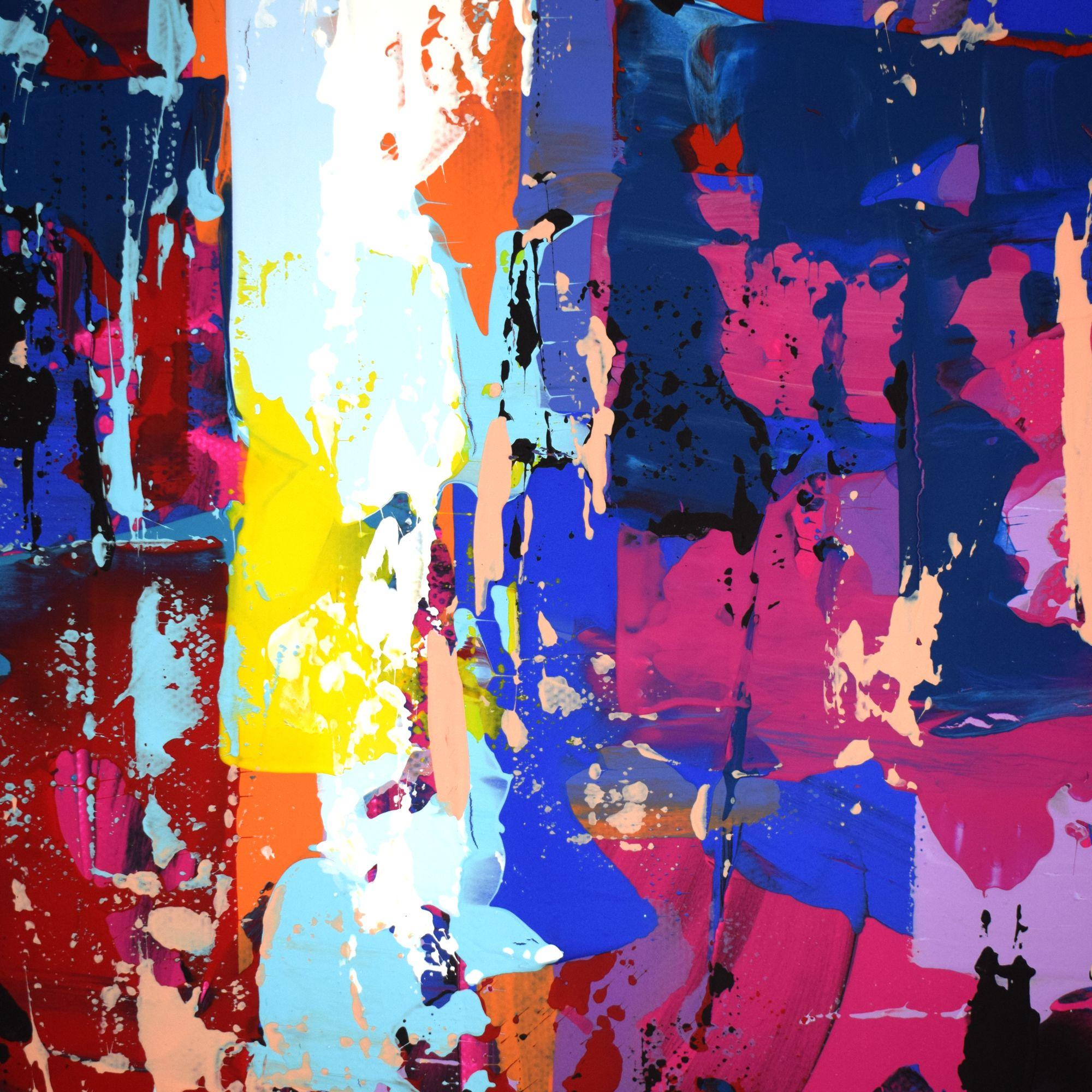 ORIGINAL 962 PORTRAIT, Painting, Acrylic on Canvas - Black Abstract Painting by Eugen Dick