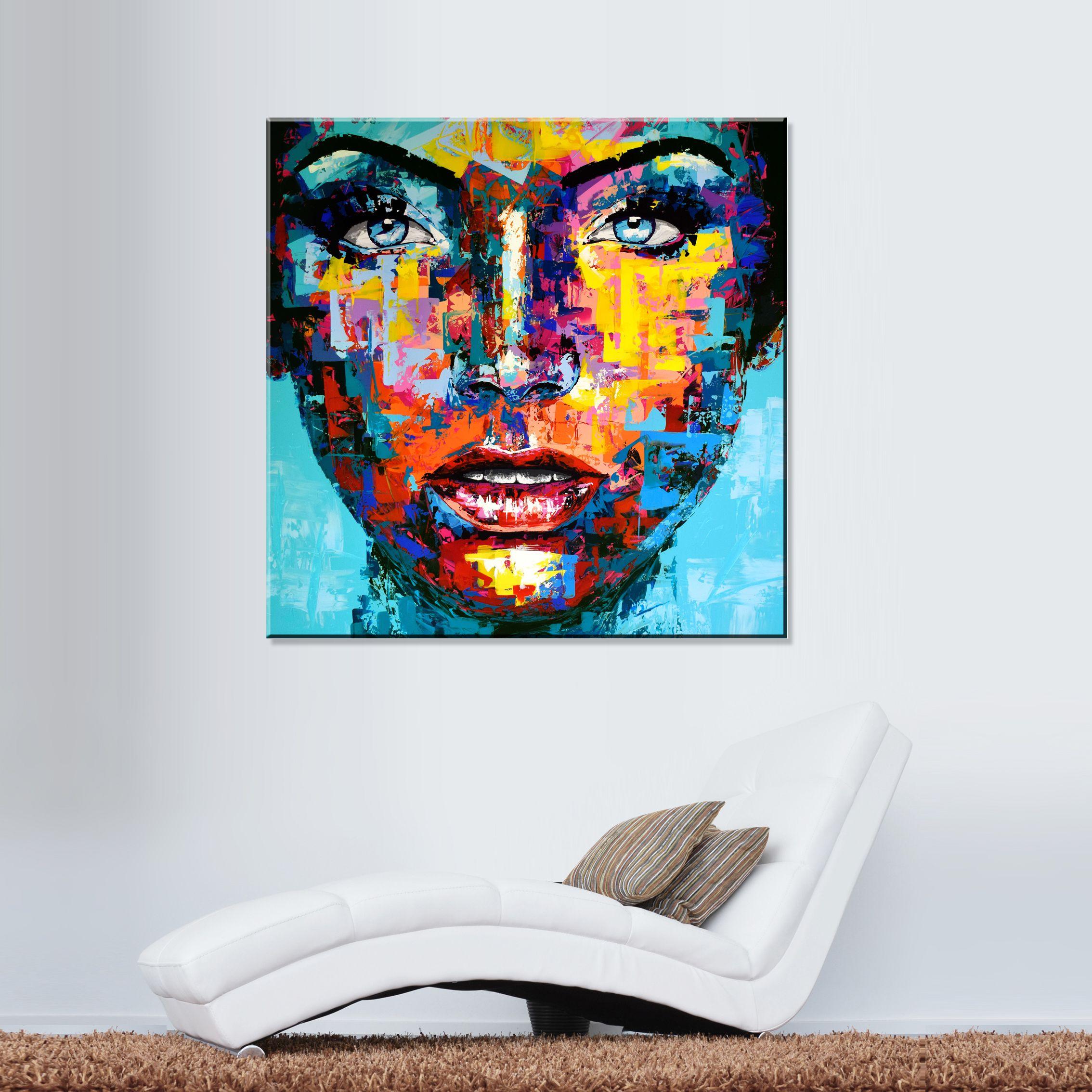 SIZE: 100x100x4,5 cm (39.37 x 39.37 x 1.77 inch)  Gallery canvas 4,5 cm (1.77 inch)  TECHNIQUE: Acrylic on canvas  100% hand painted acrylic painting, spatula work  No print, no art print  - Original / Unique -  - signed and dated -  - Certificate