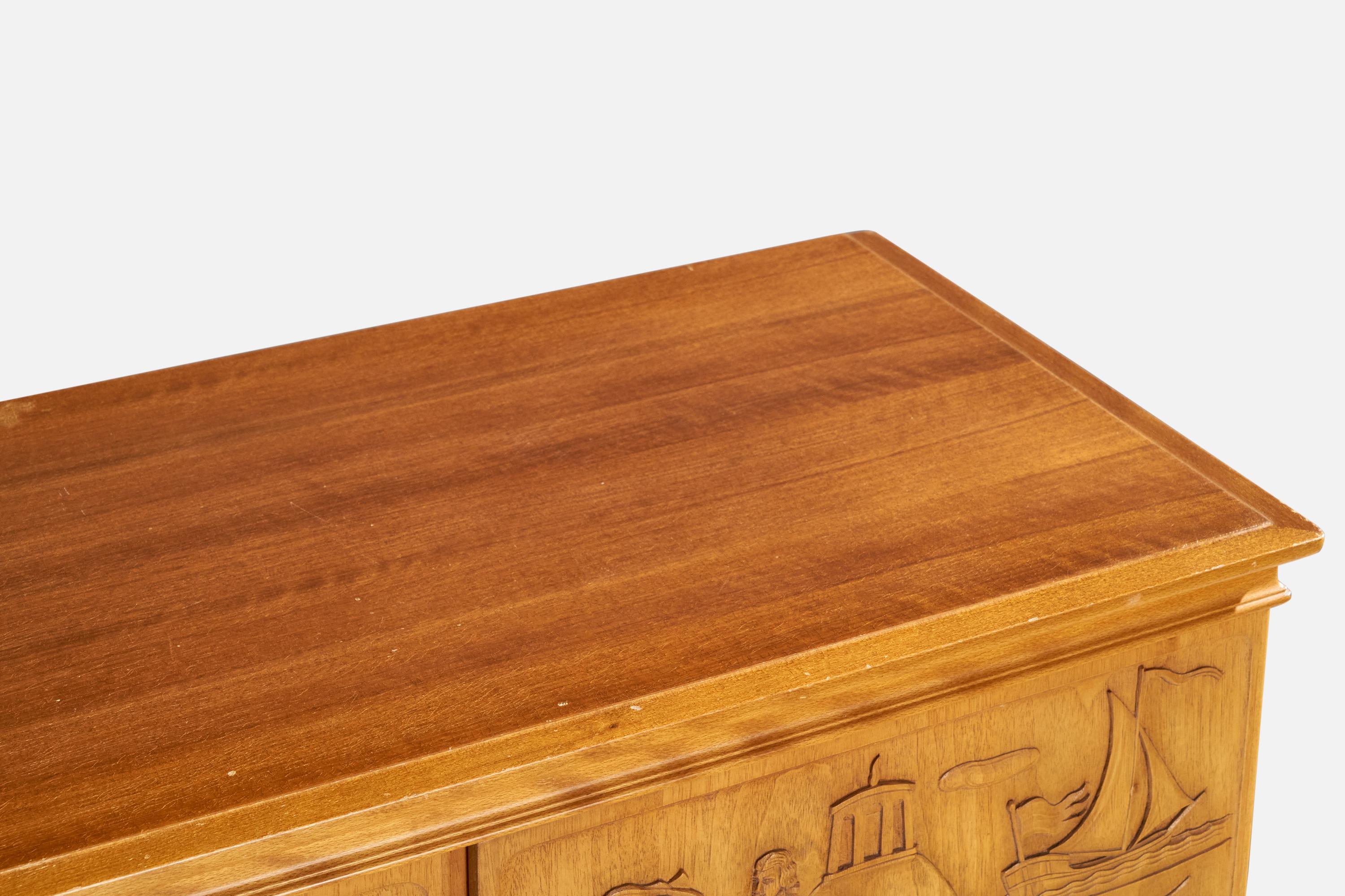 Scandinave moderne Eugen Höglund, armoire, Wood, Suède, années 1950