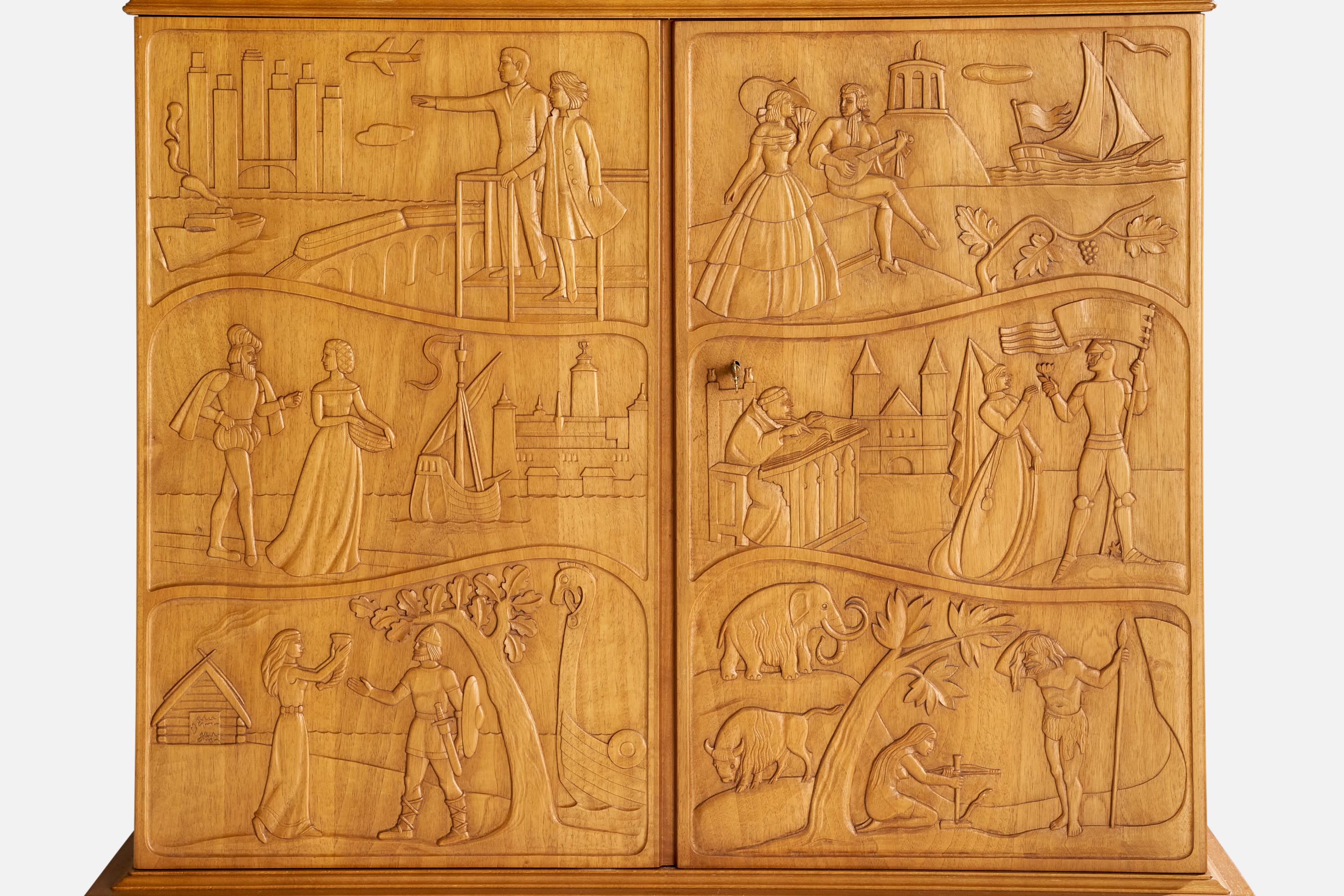 Eugen Höglund, armoire, Wood, Suède, années 1950 1