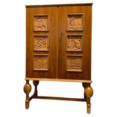 Eugen Hoglund walnut cabinet Sweden 1950 