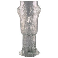 Eugen Montelin for Reijmyre Glass, "Birch Stub" Vase in Clear Art Glass, 1974