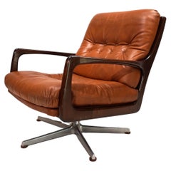 Eugen Schmidt leather lounge chair for Soloform, 1960