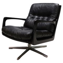Sedia da salotto in pelle di Eugene Schmidt per Soloform, 1960