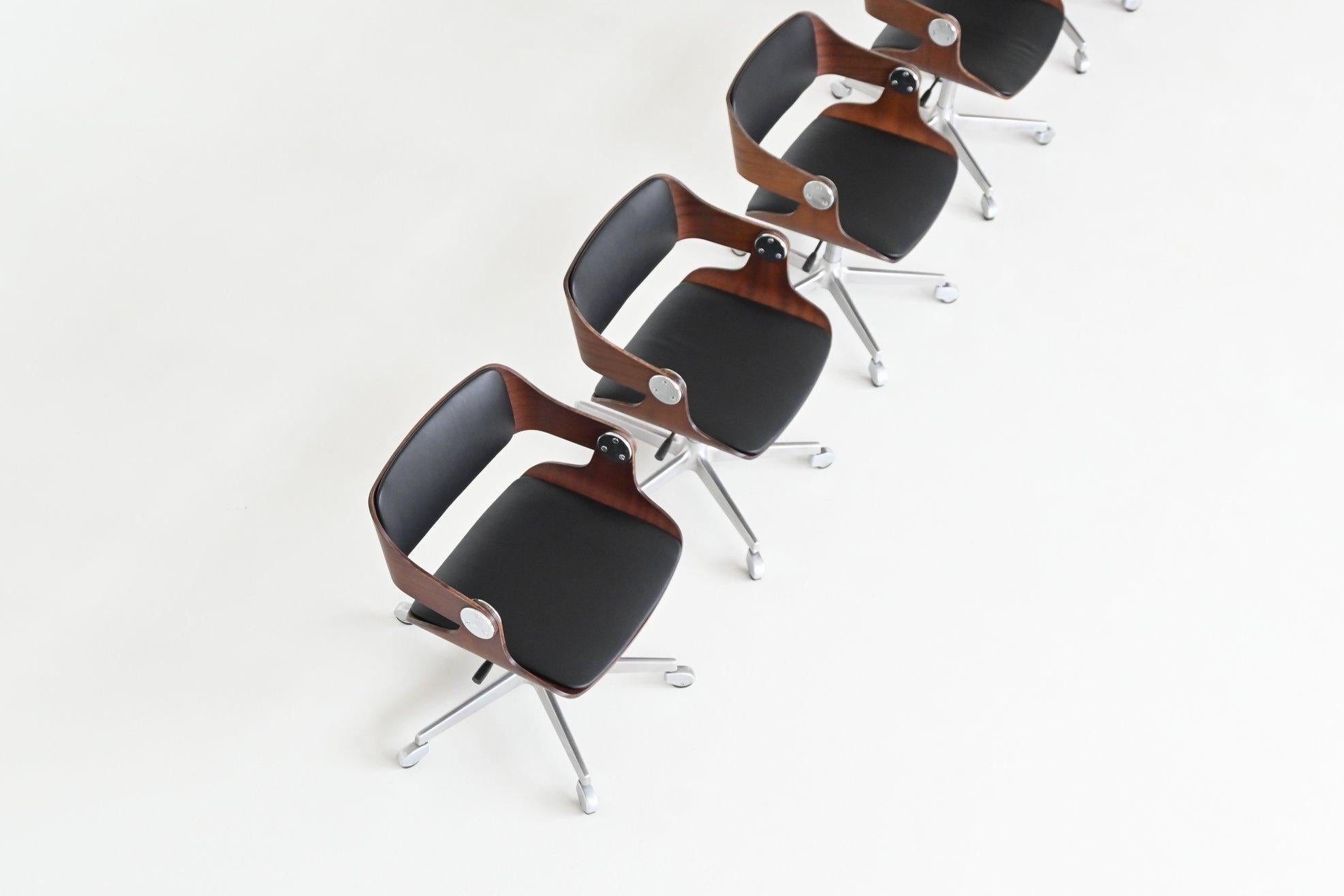 Eugen Schmidt set of six dining or conference chairs in teak Germany 1965 For Sale 4