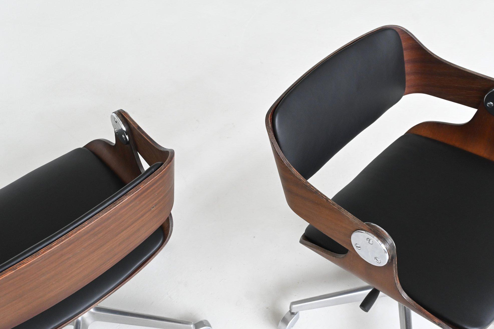 Eugen Schmidt set of six dining or conference chairs in teak Germany 1965 For Sale 7
