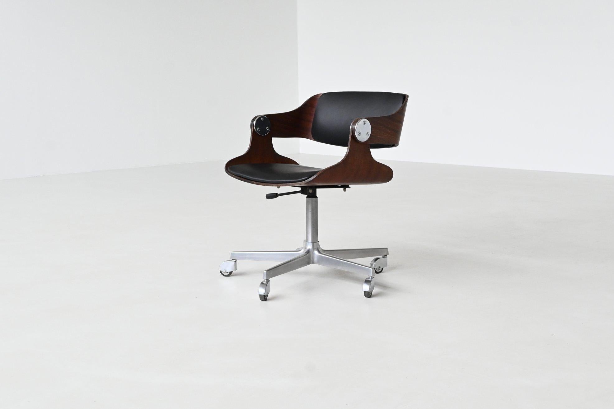 Eugen Schmidt set of six dining or conference chairs in teak Germany 1965 For Sale 8