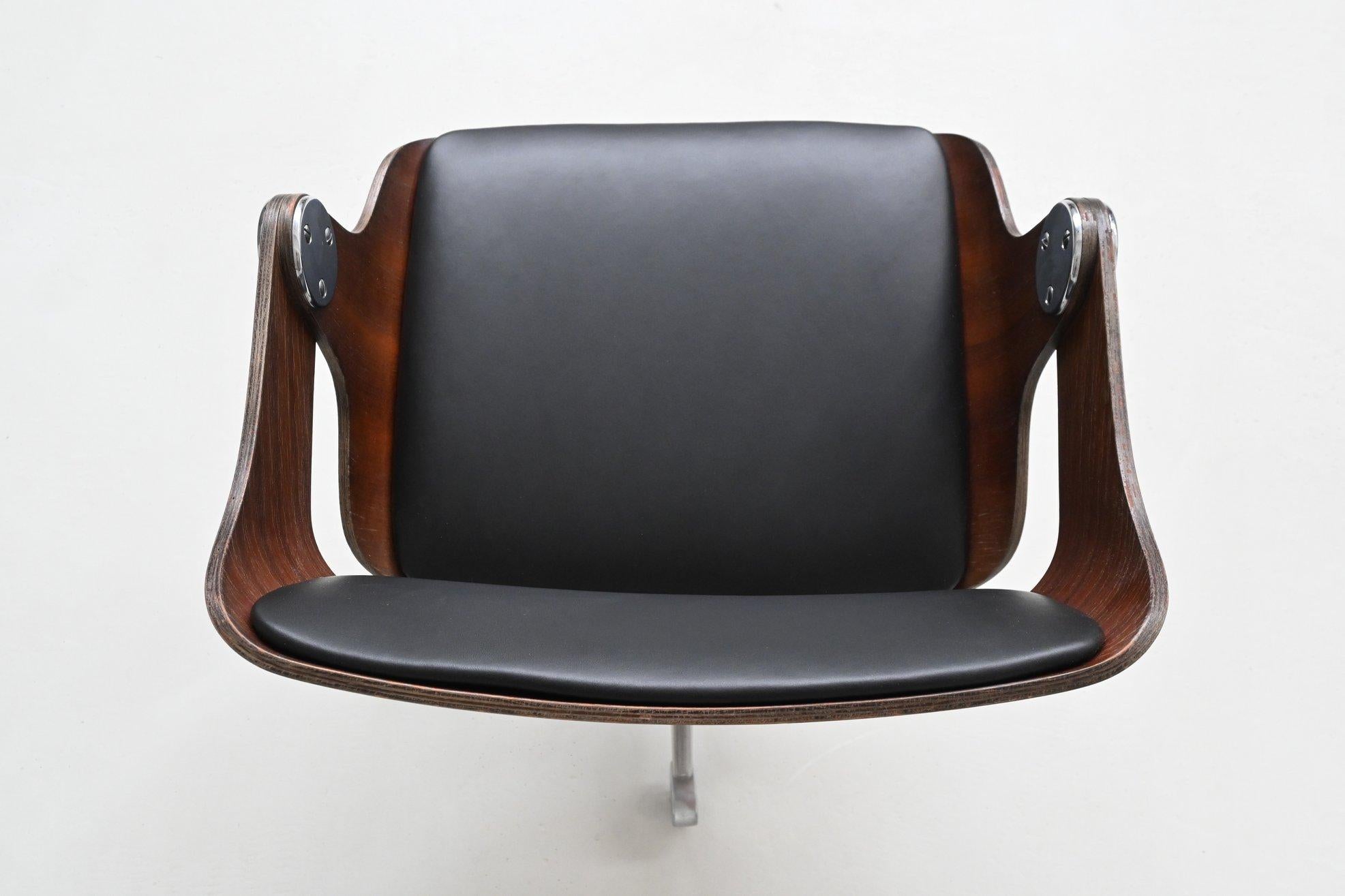 Eugen Schmidt set of six dining or conference chairs in teak Germany 1965 For Sale 11