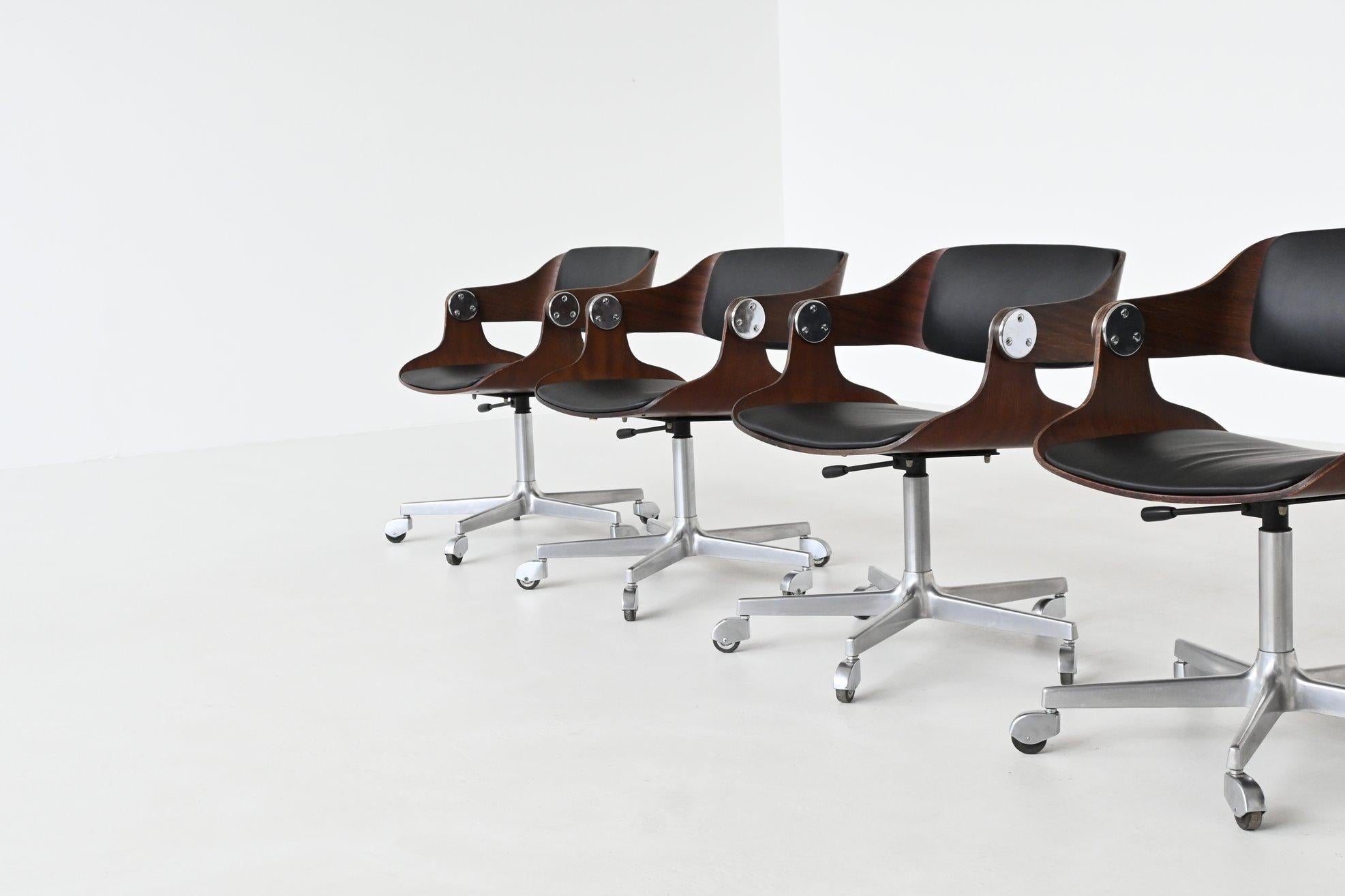 Eugen Schmidt set of six dining or conference chairs in teak Germany 1965 For Sale 2