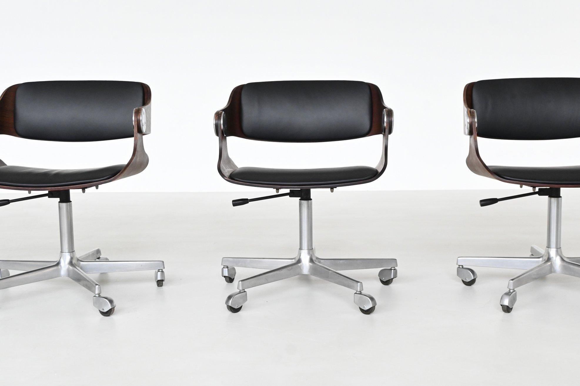 Eugen Schmidt set of six dining or conference chairs in teak Germany 1965 For Sale 3