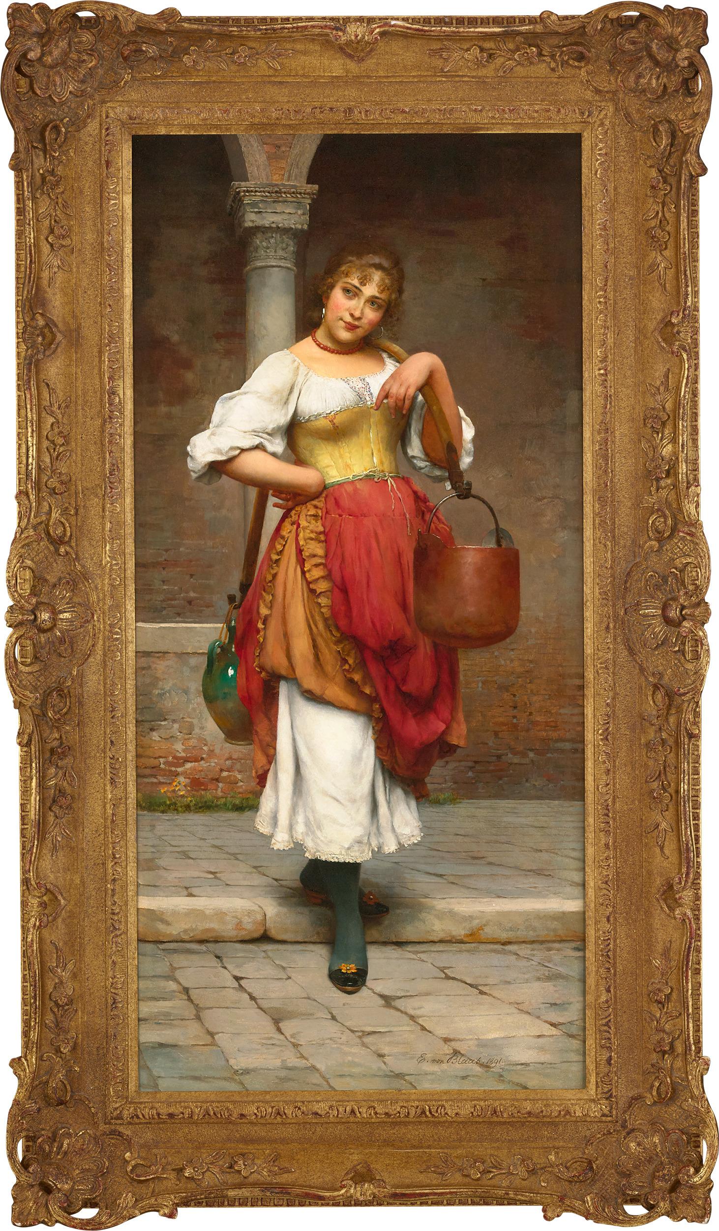 The Water Carrier by Eugen von Blaas - Painting by Eugen Von Blaas