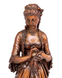 Eugene Aizelin "Jolie Couseuse" Patinated Bronze