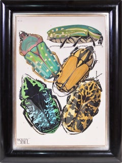 SEGUY. Sechs Insekten: Eine Gruppe von sechs Lithografien