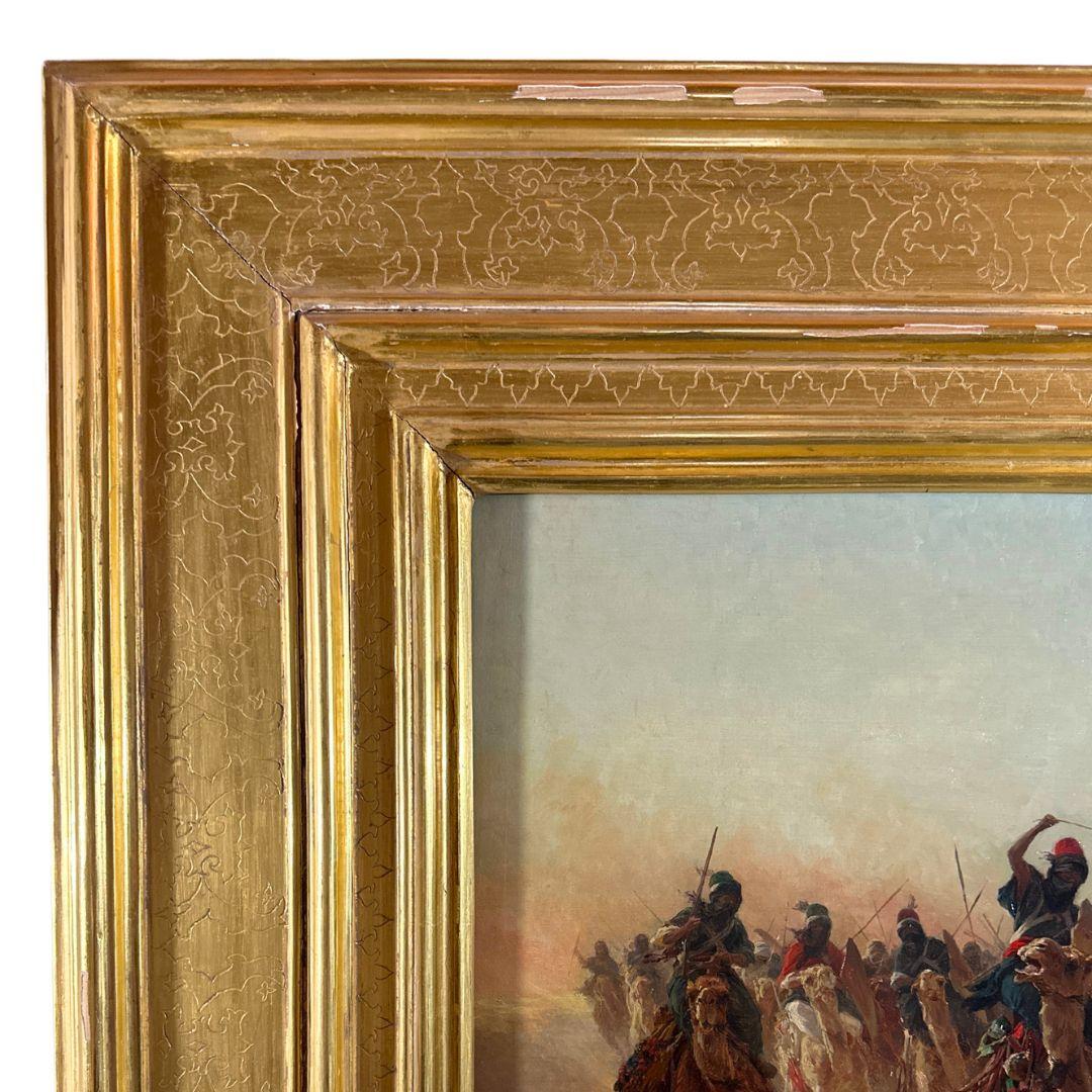 The Charge Peinture à l'huile ancienne sur toile, signée, du 19e siècle, d'un grand réalisme en vente 3