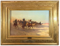 The Charge 19th-century Realism Retro Oil Painting on Canvas, Signed