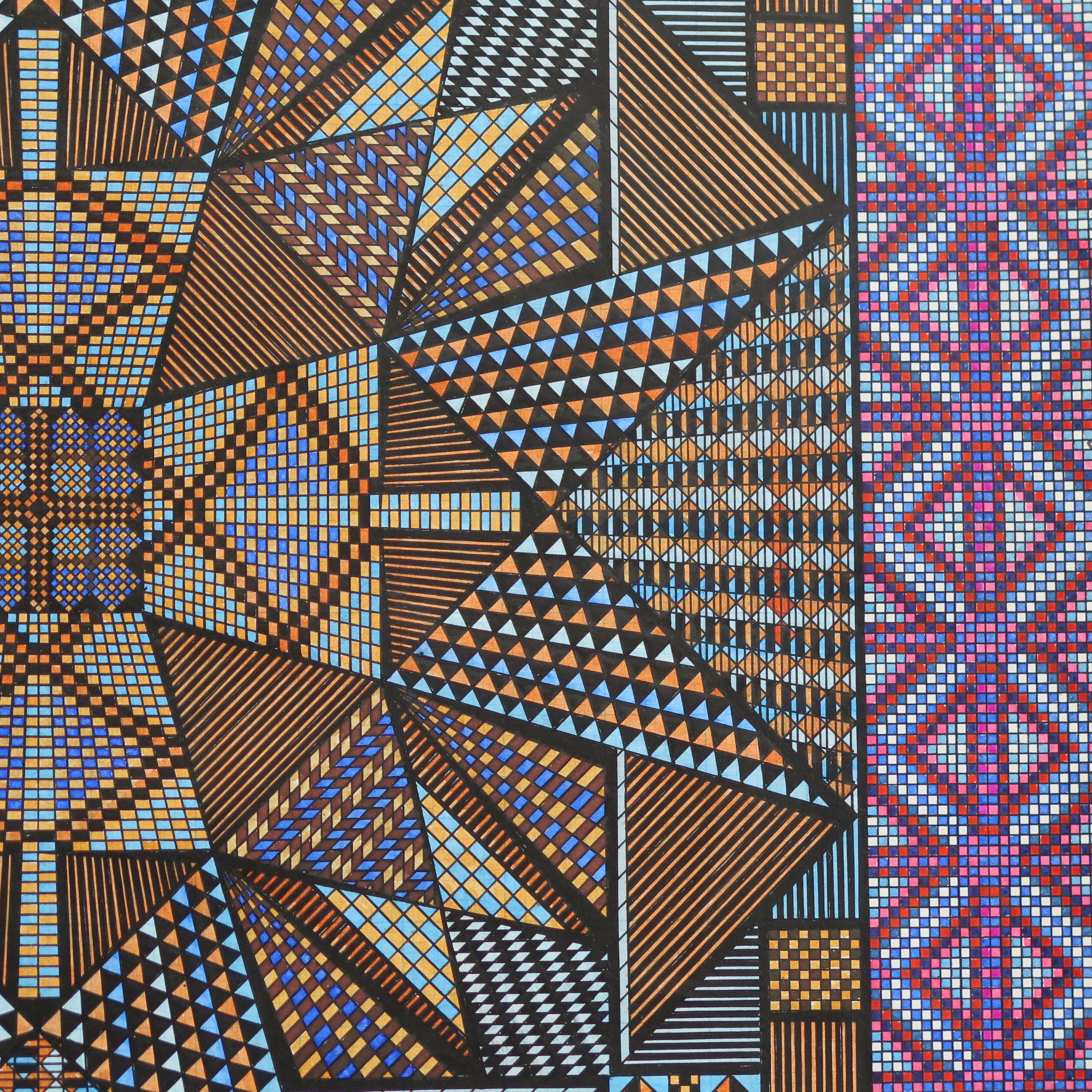 Eugene Andolsek Drawing Radiating from a Square In Excellent Condition For Sale In New York, NY
