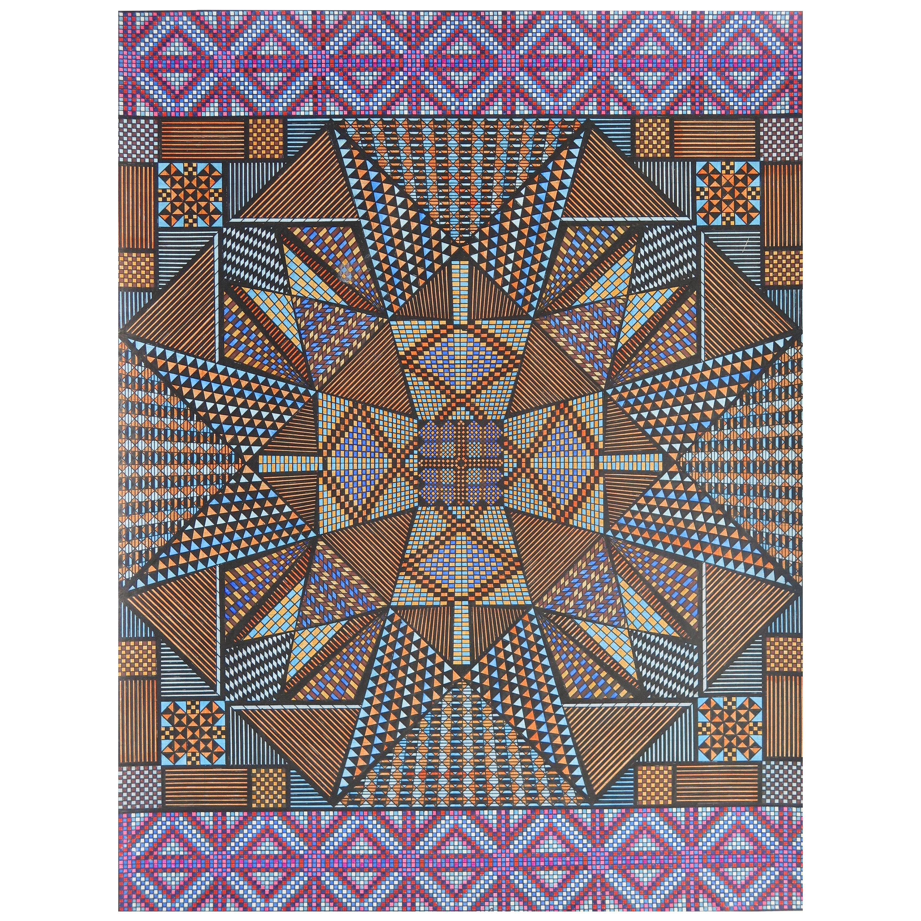 Eugene Andolsek Drawing Radiating from a Square For Sale