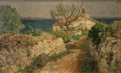 "Bei Spalato" Italian Impressionist Costal Landscape Oil Painting on Panel