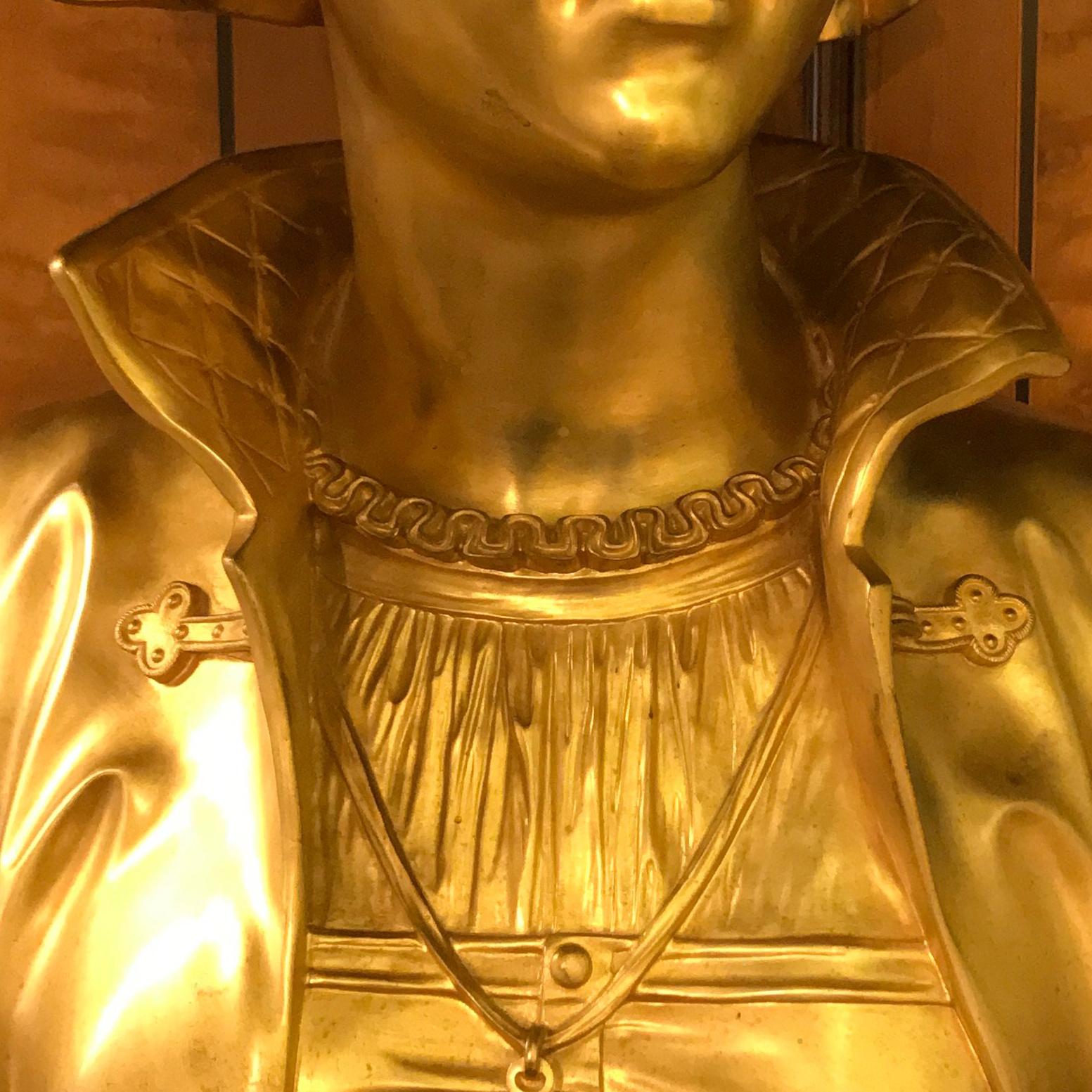 La Sortie de l'eglise - Gold Still-Life Sculpture by Eugene-Antoine Aizelin