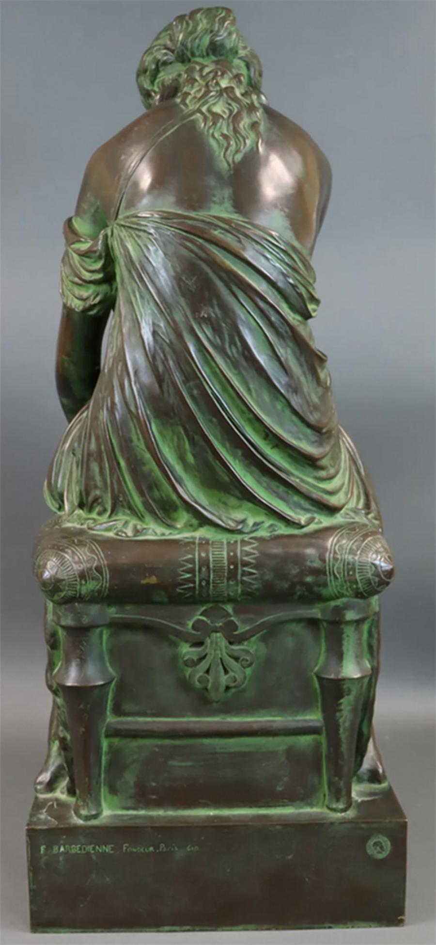 Eugene-Antoine Aizelin (francese, 1821-1902)  Bronzo patinato di Psiche in vendita 5