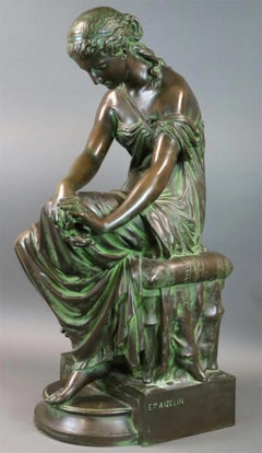 Eugene Antoine Aizelin (Français, 1821-1902)  Bronze patiné de Psyché