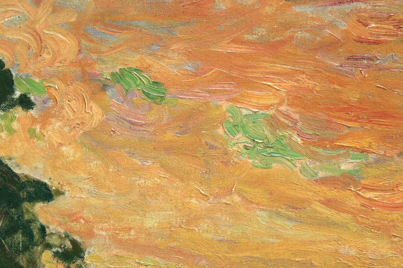 Coucher De Soleil - 1898 - Post Impressionist Oil, Seascape by Eugene Durenne 1