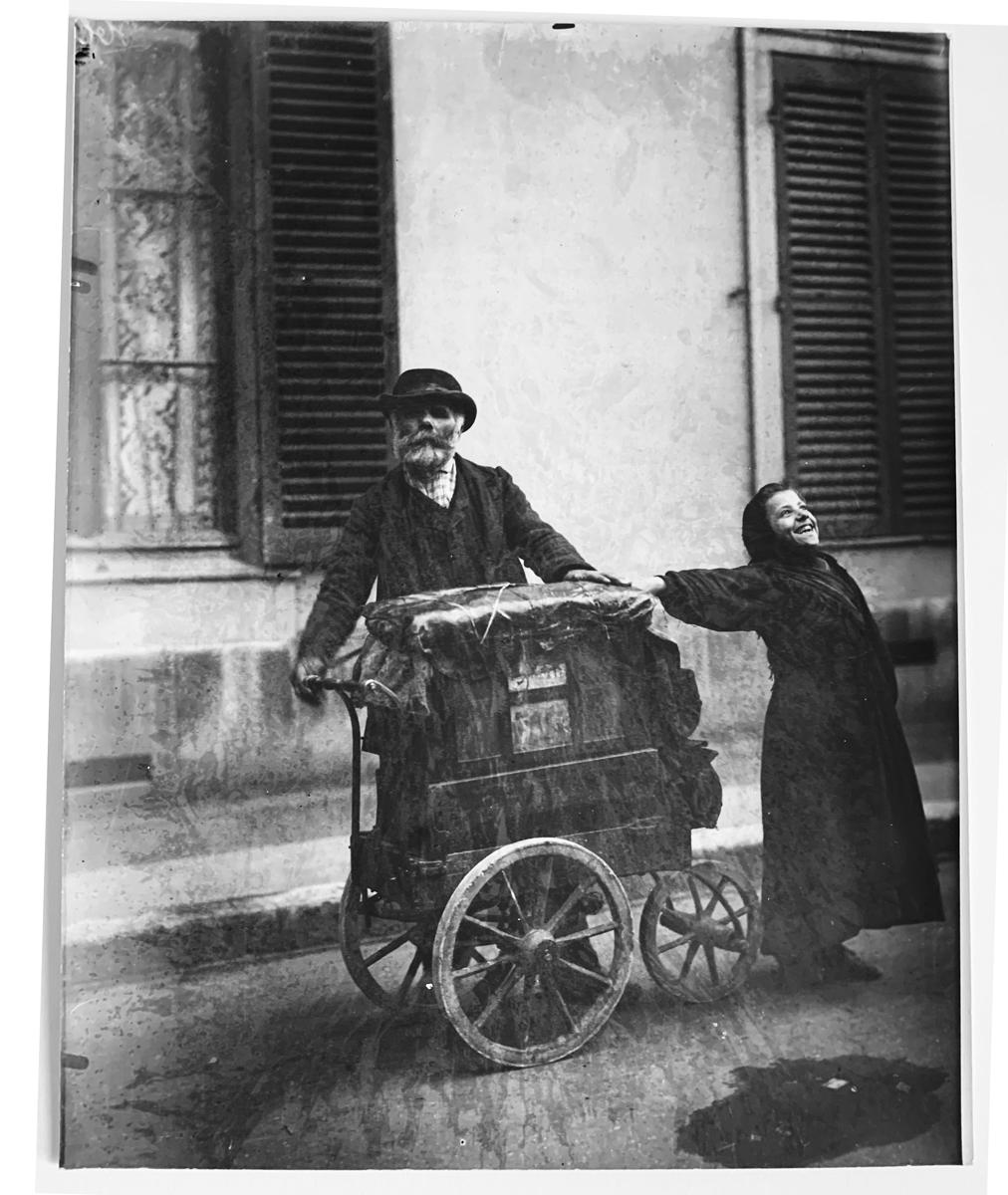Organ Grinder, Paris, 19th C. French Photography, Printed by Berenice Abbott