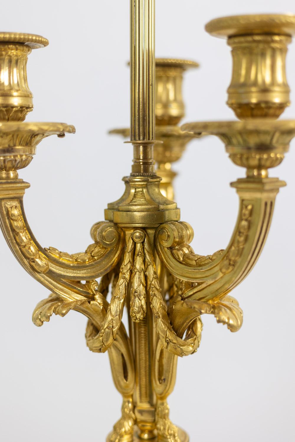 Bronze Eugène Bazart Paris. Lampe bouillotte en bronze doré Circa 1880. en vente