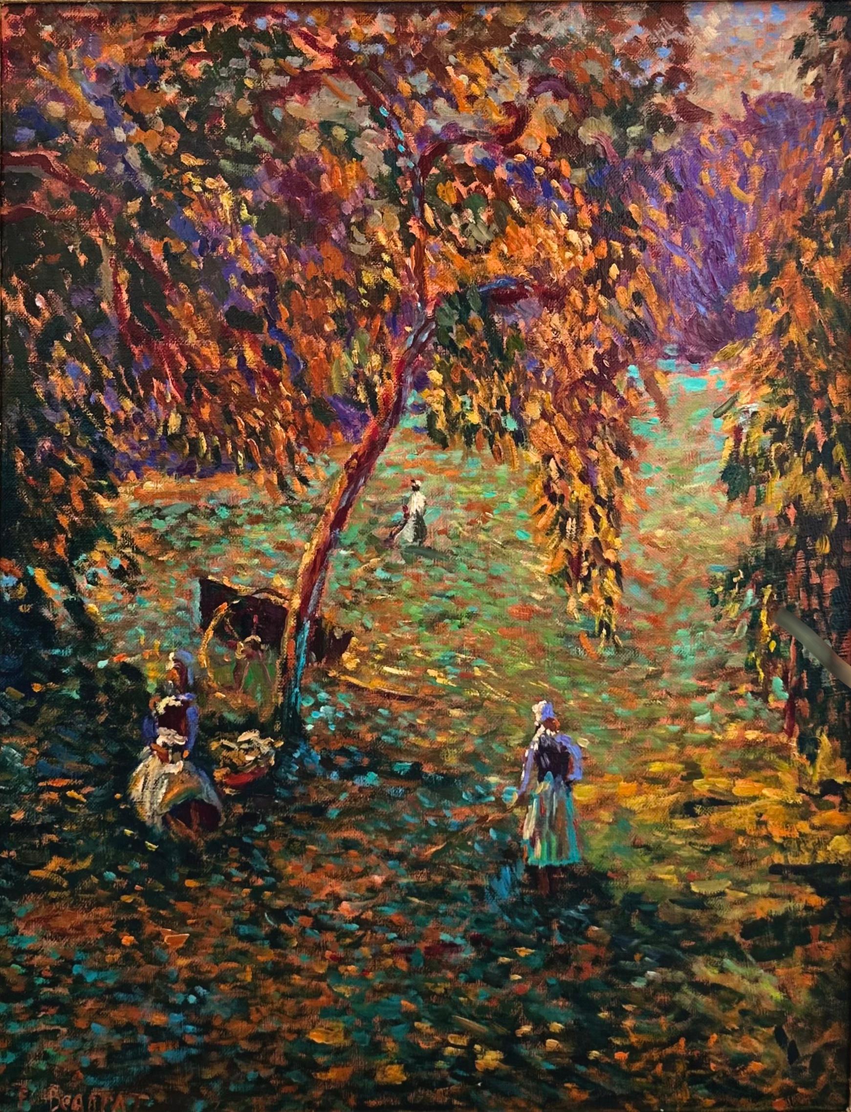 Landscape Painting de Eugène Bégarat - Trabajar en el campo