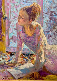 "Young Girl Reading" Eugène Bégarat (French, 1943)