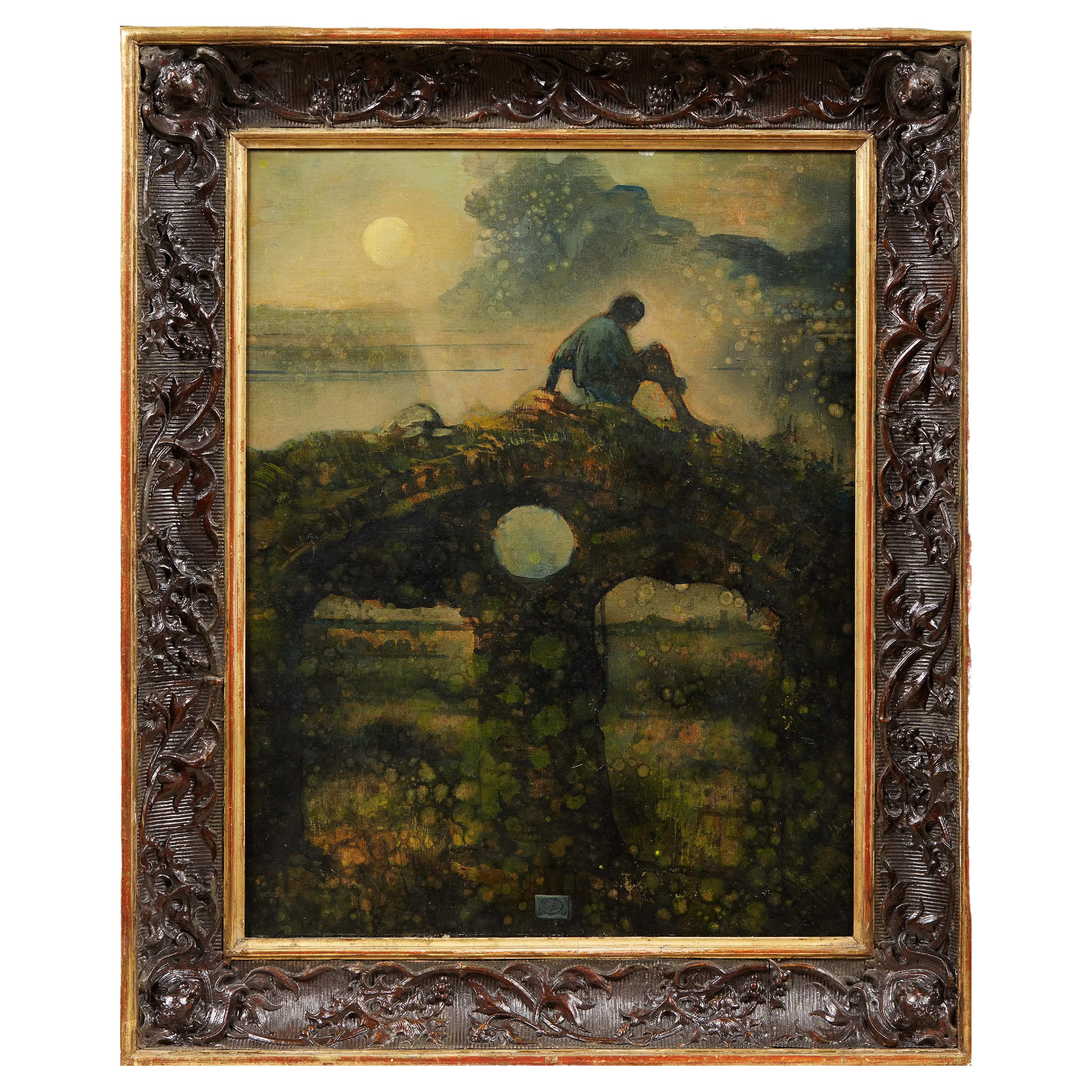 Eugène Berman (1899-1972) - Olio su tela "Paludia"