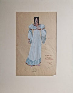 Eugene Berman Diseño de vestuario Gouache Annabella de "Es una pena que sea una puta"