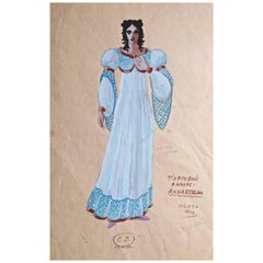 Eugene Berman Costume Design Gouache Annabella from "Tis a Pity She's a Whore"
