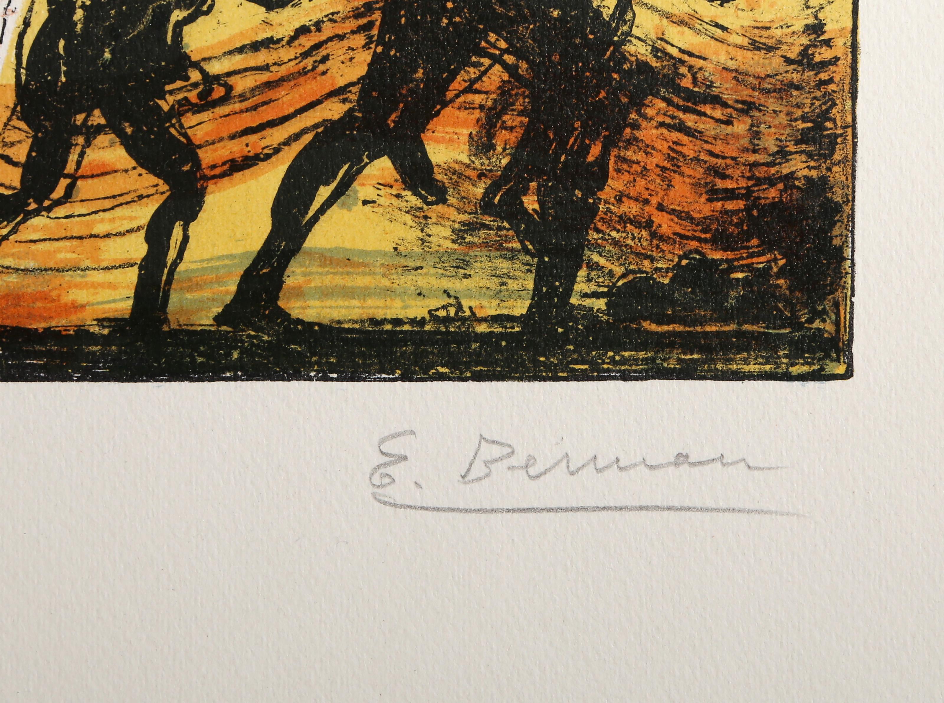 Escape from Troy, lithographie surréaliste d'Eugene Berman en vente 3
