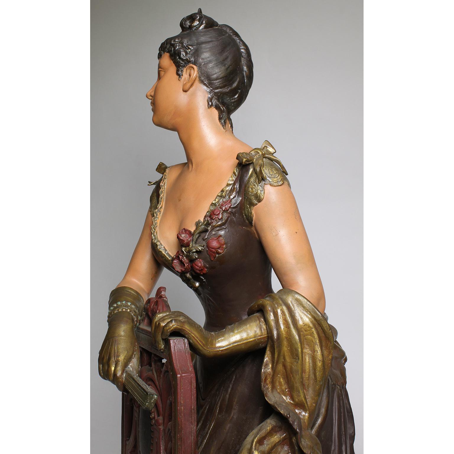 Sculpture d'une femme soufflée par Eugène Blot « Une soirée à l'Opéra » en vente 7