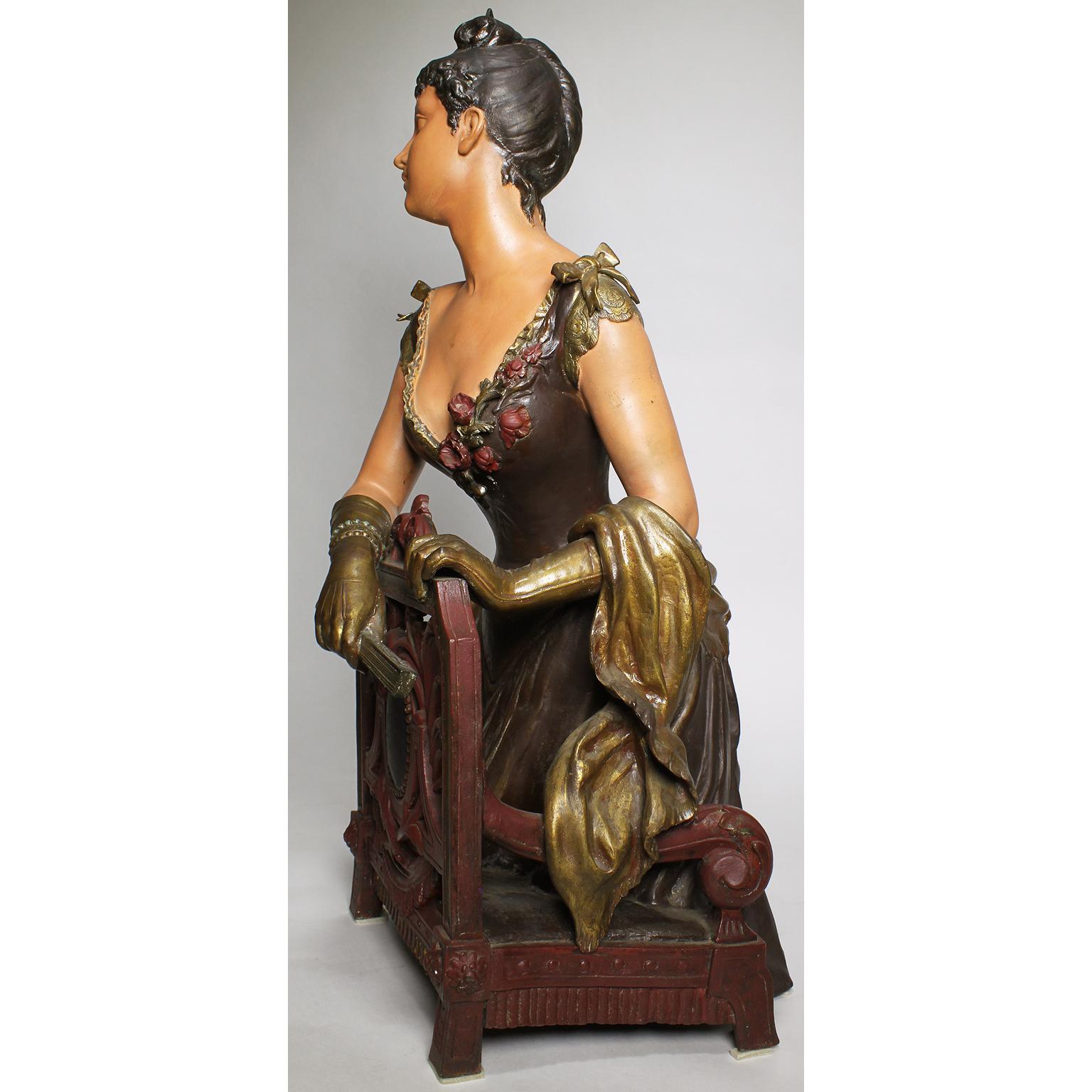 Français Sculpture d'une femme soufflée par Eugène Blot « Une soirée à l'Opéra » en vente