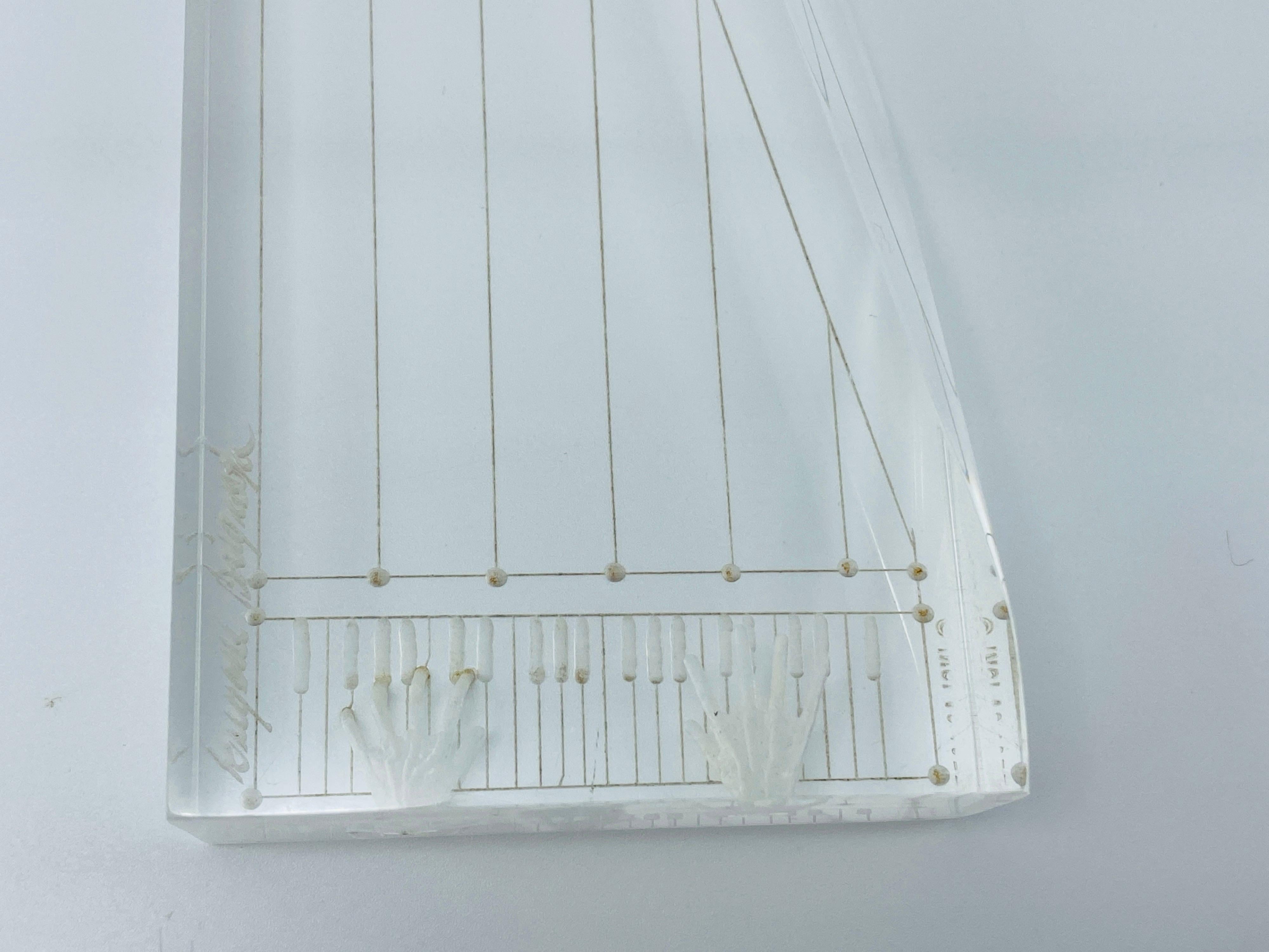 Hand-Crafted Eugene Brignola Lucite Piano Sculpture, 1980s For Sale