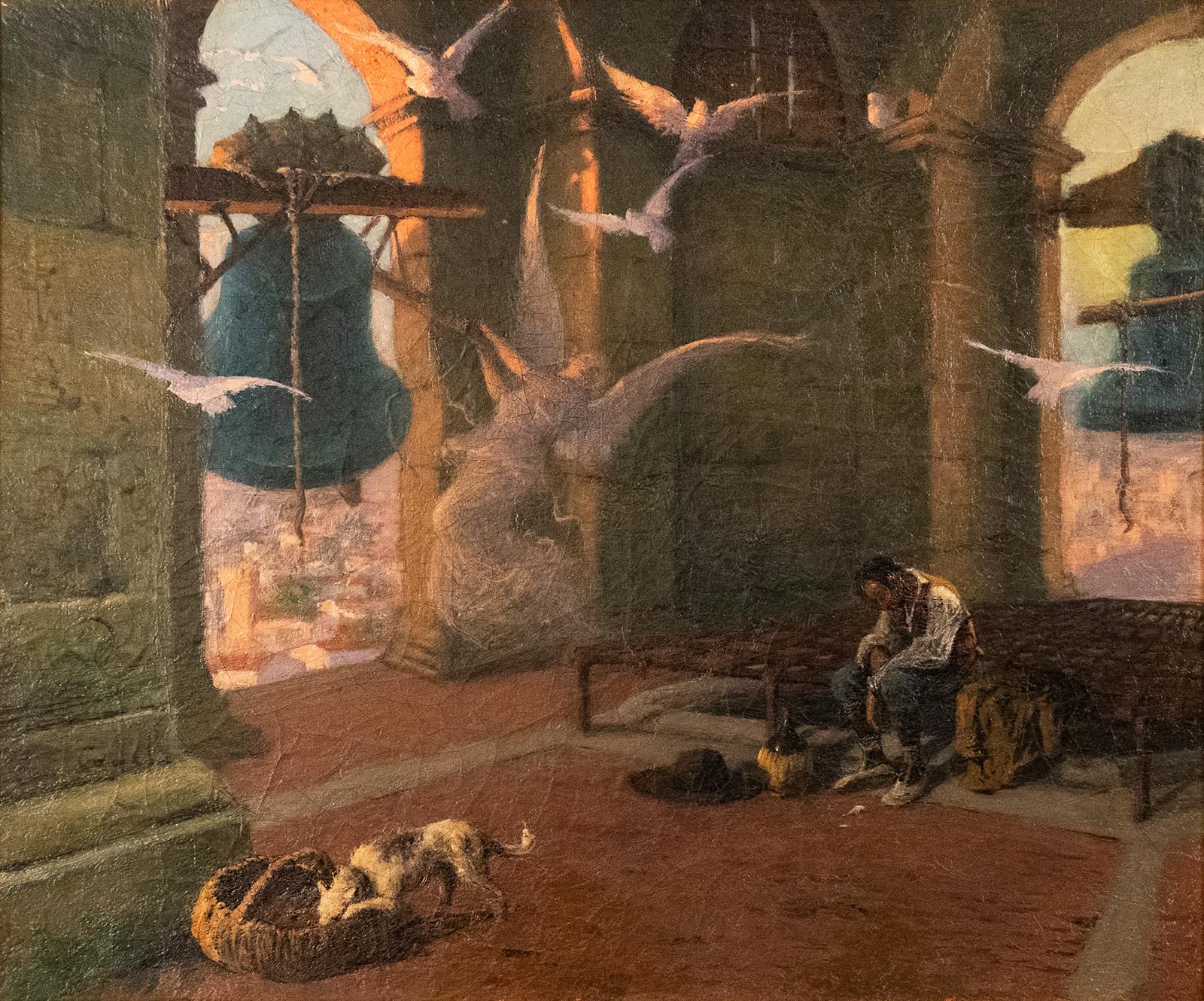 The Bell Ringer by Eugene Cadel - Painting by Eugene Cadell