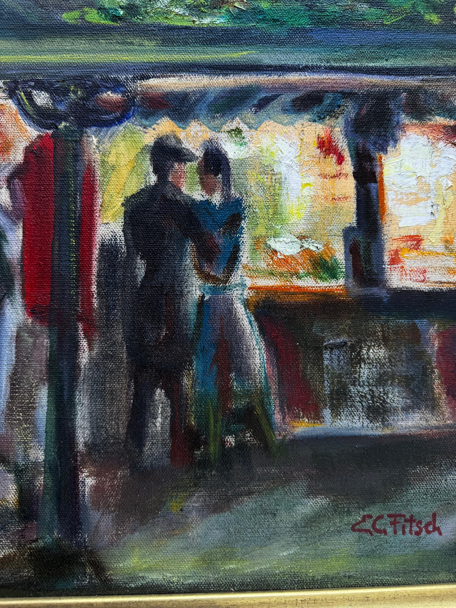 Moody Old New York at Night  - Entrance to the El For Sale 2