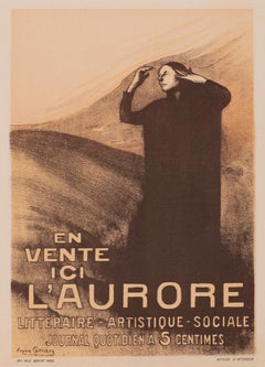 Antique L'Aurore by Eugène Carrière, Symbolist lithograph, 1898