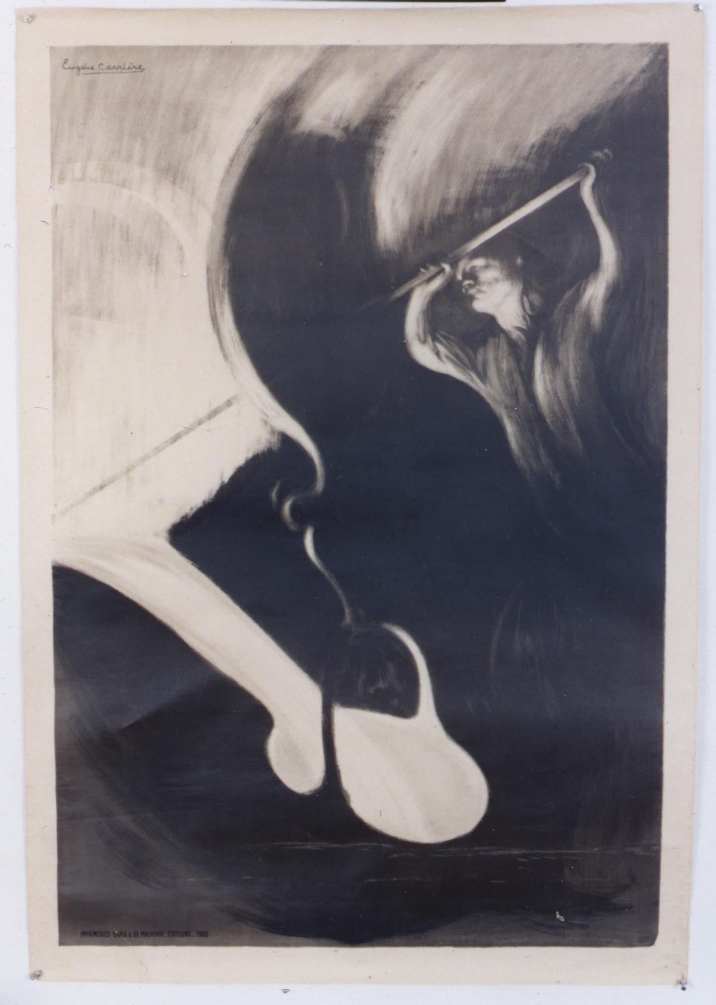 Figurative Print de Eugène Carrière - Le Fondeur París  [Trabajador del acero]
