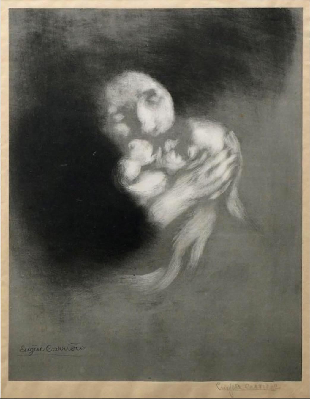 Eugène Carrière Portrait Print - MATERNITÉ (grande planche)