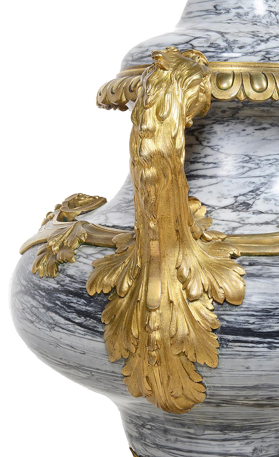 Eugene Cornu, Large Marble and Ormolu Urn, 19th Century For Sale 2