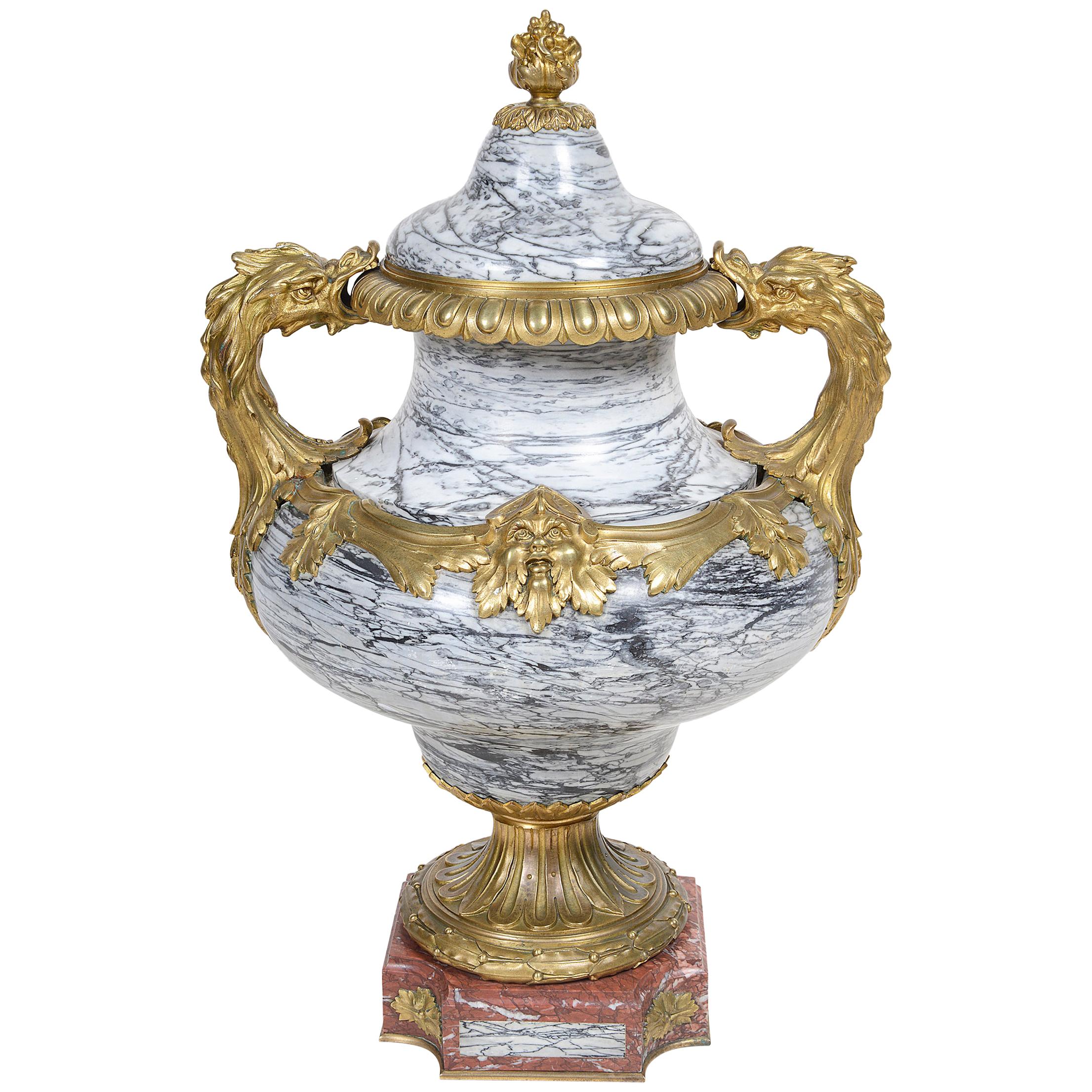 Eugene Cornu, Large Marble and Ormolu Urn, 19th Century For Sale