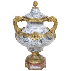 Antique Eugene Cornu, Large Marble and Ormolu Urn, 19th Century